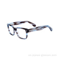 Rectángulo de moda más reciente al por mayor Eyewear Black Demi Acetate Gafas Optical Frames
